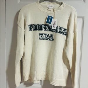 Cream Football Era Sweater By Jessica Simpson Lg.
